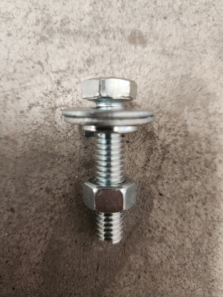 BOLT TORNILLO HEXAGONAL M8 X 38 MM GALVANIZADO KIT ARANDELA Y TUERCA