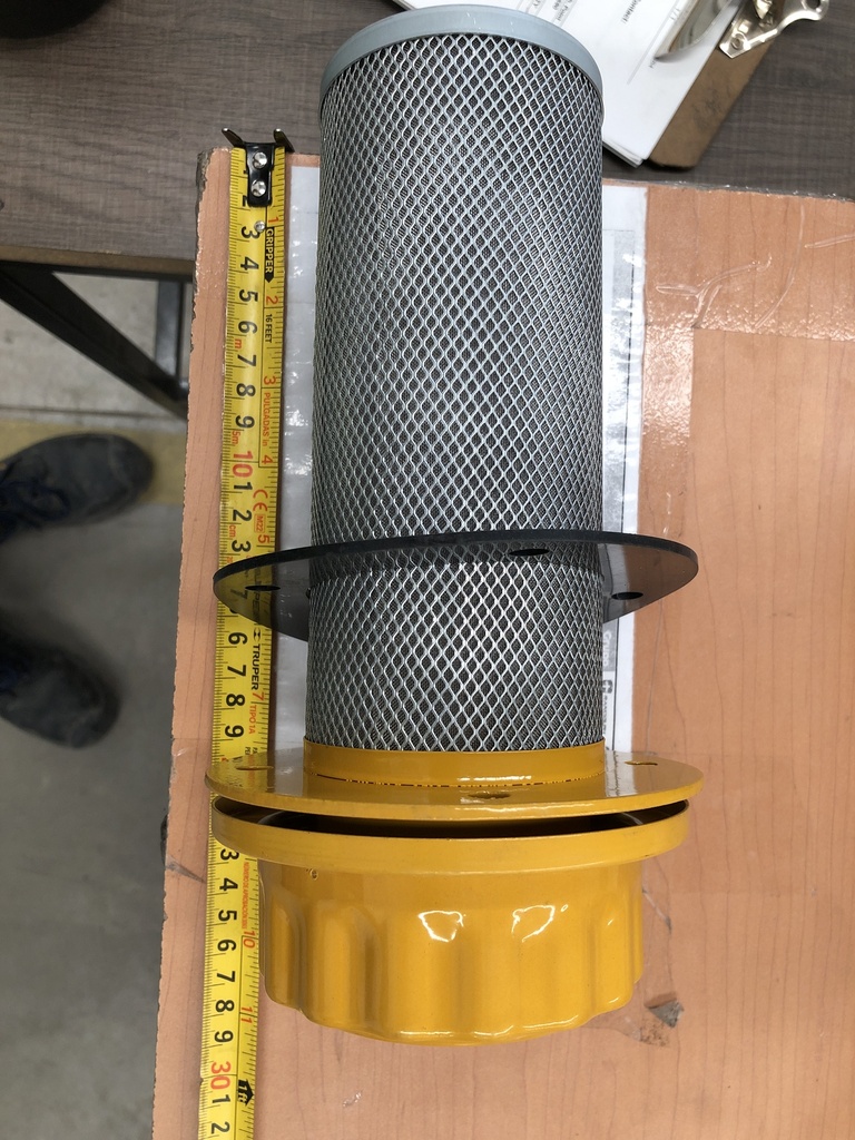 FUEL FILTER TAPA AMARILLA CON CADENA 25 CM LARGO X 10 CM ROSCA