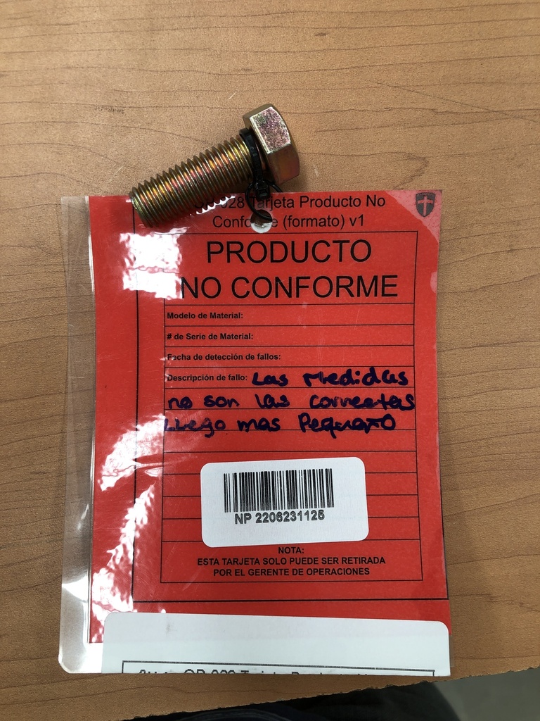 C - TORNILLO CABEZA HEXAGONAL 50 MM X 40 MM CUERDA NP 220623112500